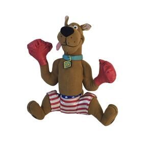 2003 Scooby Doo Boxer Boxing Gloves American Flag Toy Network Plush 11"